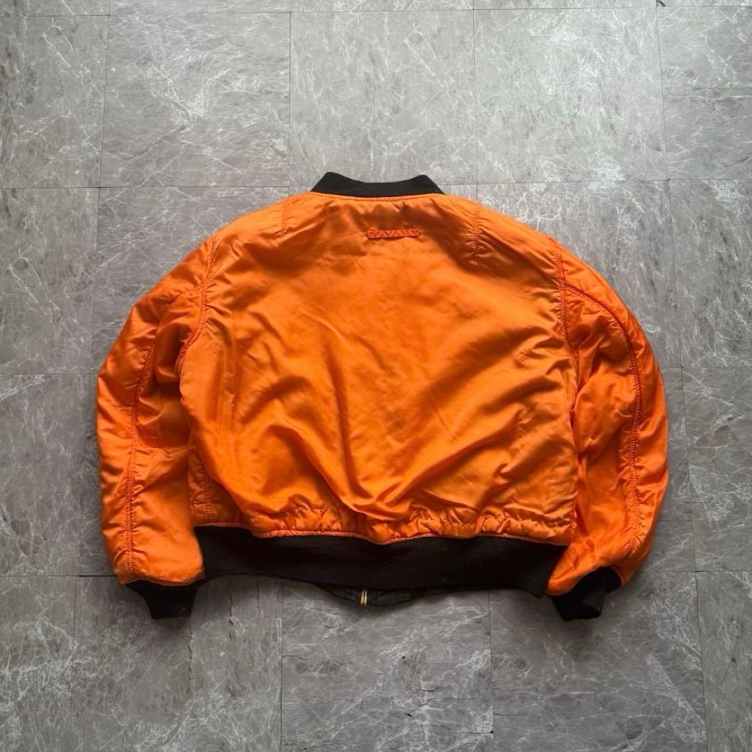 ALPHA MA-1 フライトジャケット　ミリタリー　USA製　バックロゴ　短丈