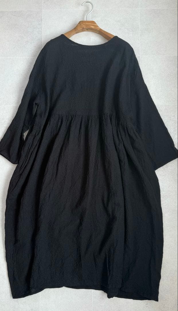 ichi Antiquités イチアンティークス　コットンウールワンピース