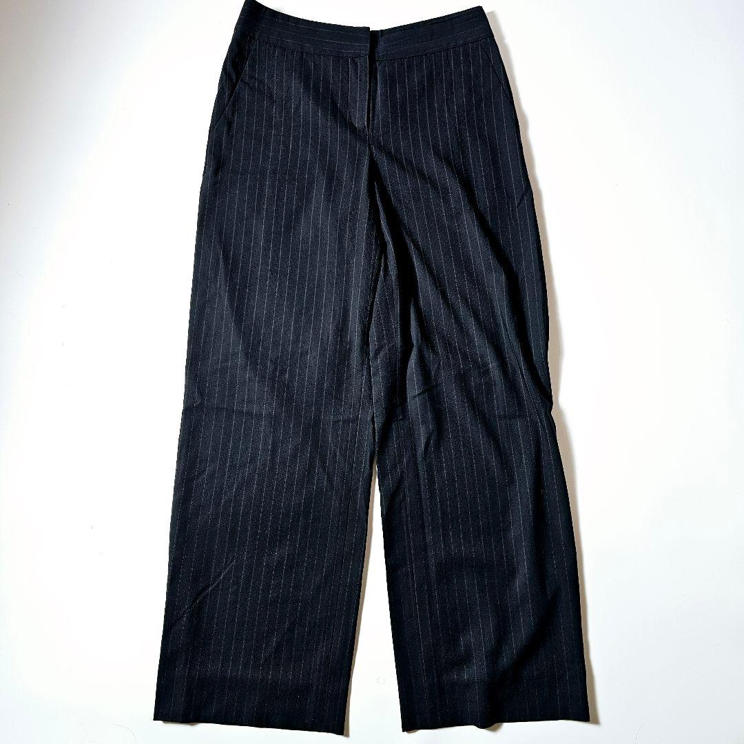 【極美品】ジョルジオアルマーニ　M　ストライプ　スーツ　セットアップ　ブラック