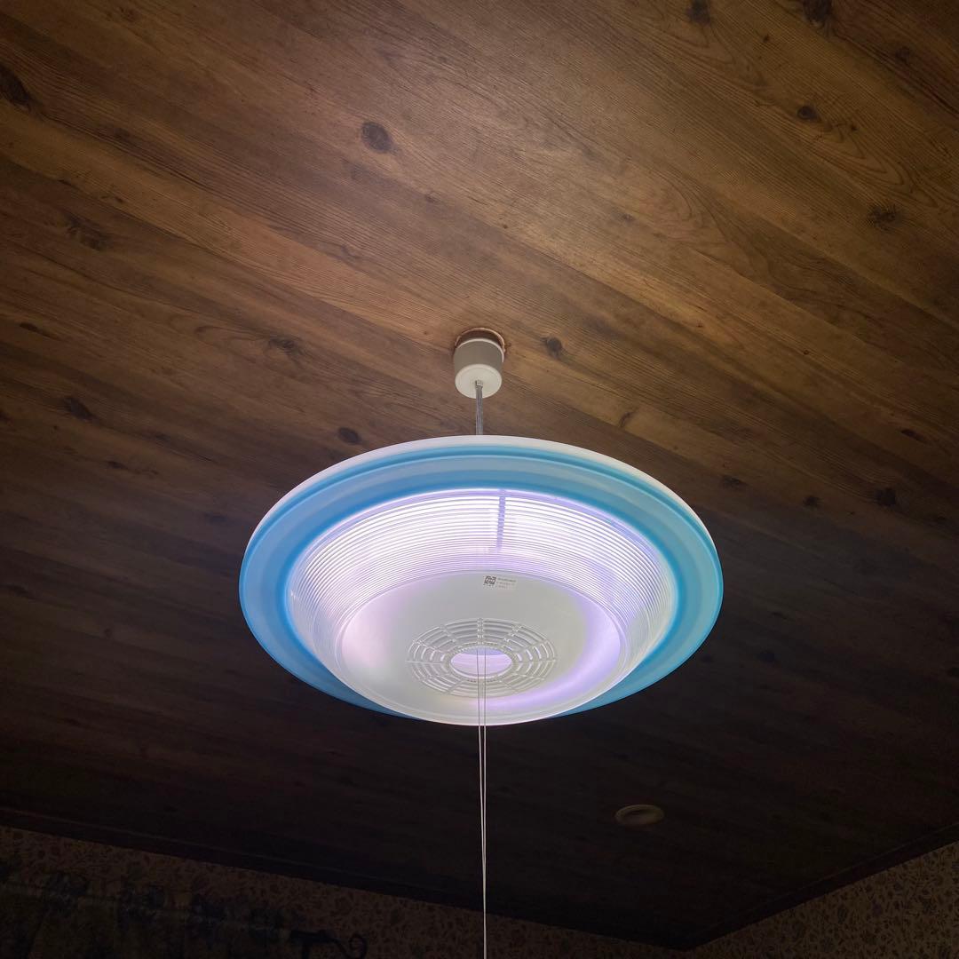 スペースエイジ　ペンダントライト　昭和レトロ　ブルー