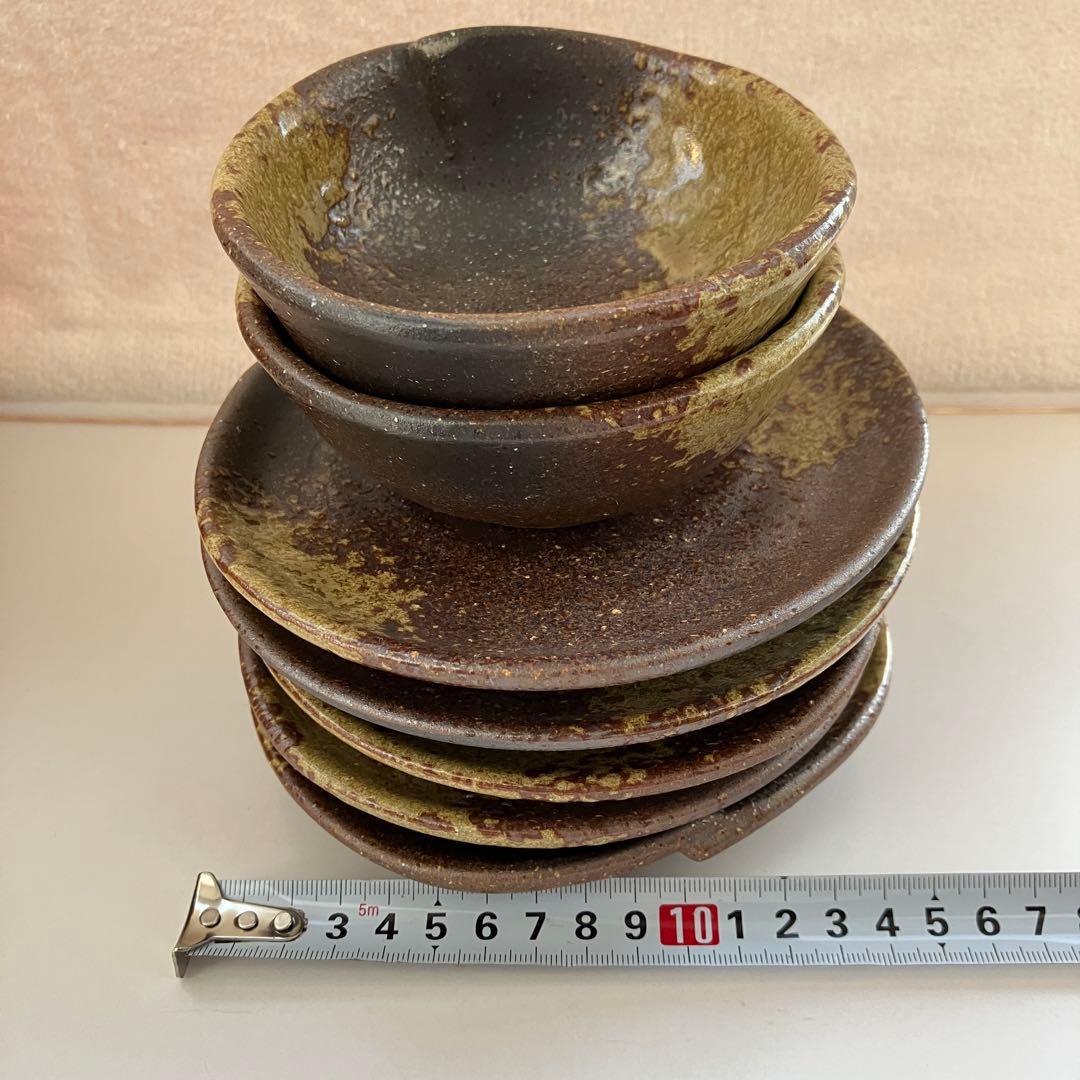 山壽　食器27点セット 無骨な味わい　皿　小鉢　コーヒーカップ　茶色