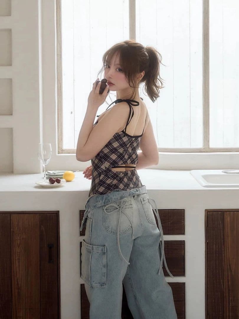 Nadia check swimsuit andmary アンドマリー 水着