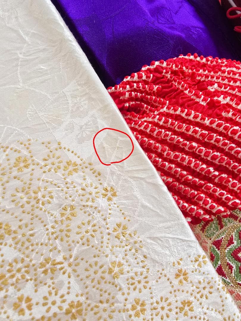 七五三　7歳　 正絹　部分絞り　着物　フルセット　女の子 d01