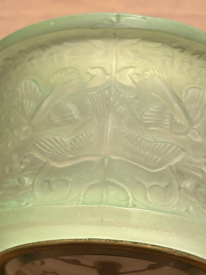 精工舎　アーチ型置き時計　ヴィンテージ レトロ　機械式　ウランガラス　ジャンク品