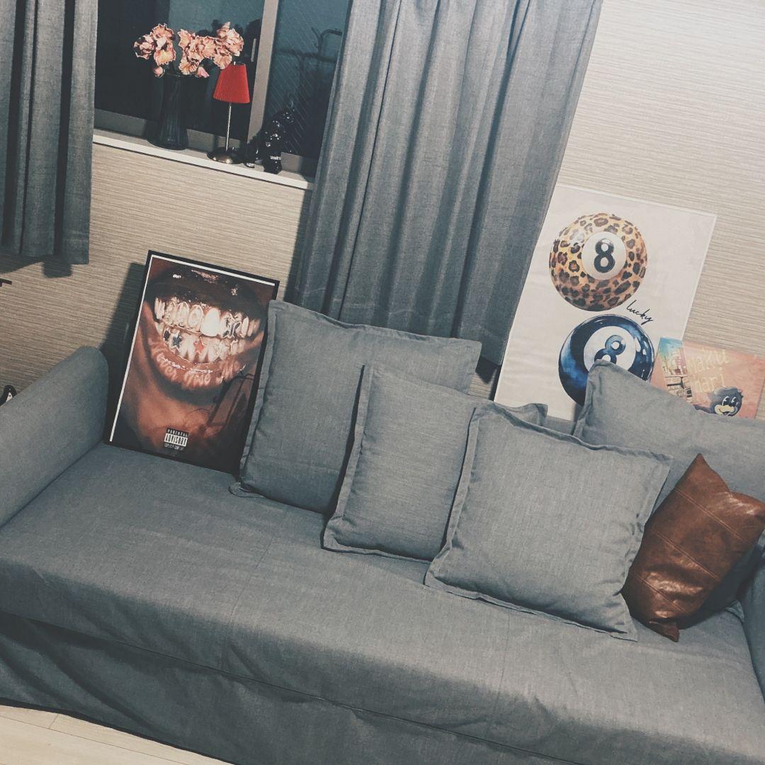 イケア ホルムスンド 3人掛けソファベッド 引き取りのかた19800円