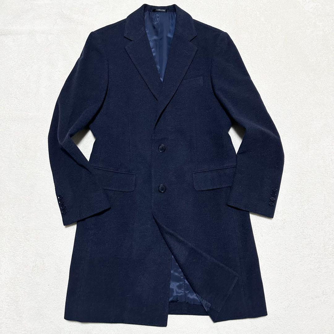 090 定価18万 極美品 トゥモローランド ゼニア カシミヤコート 濃紺