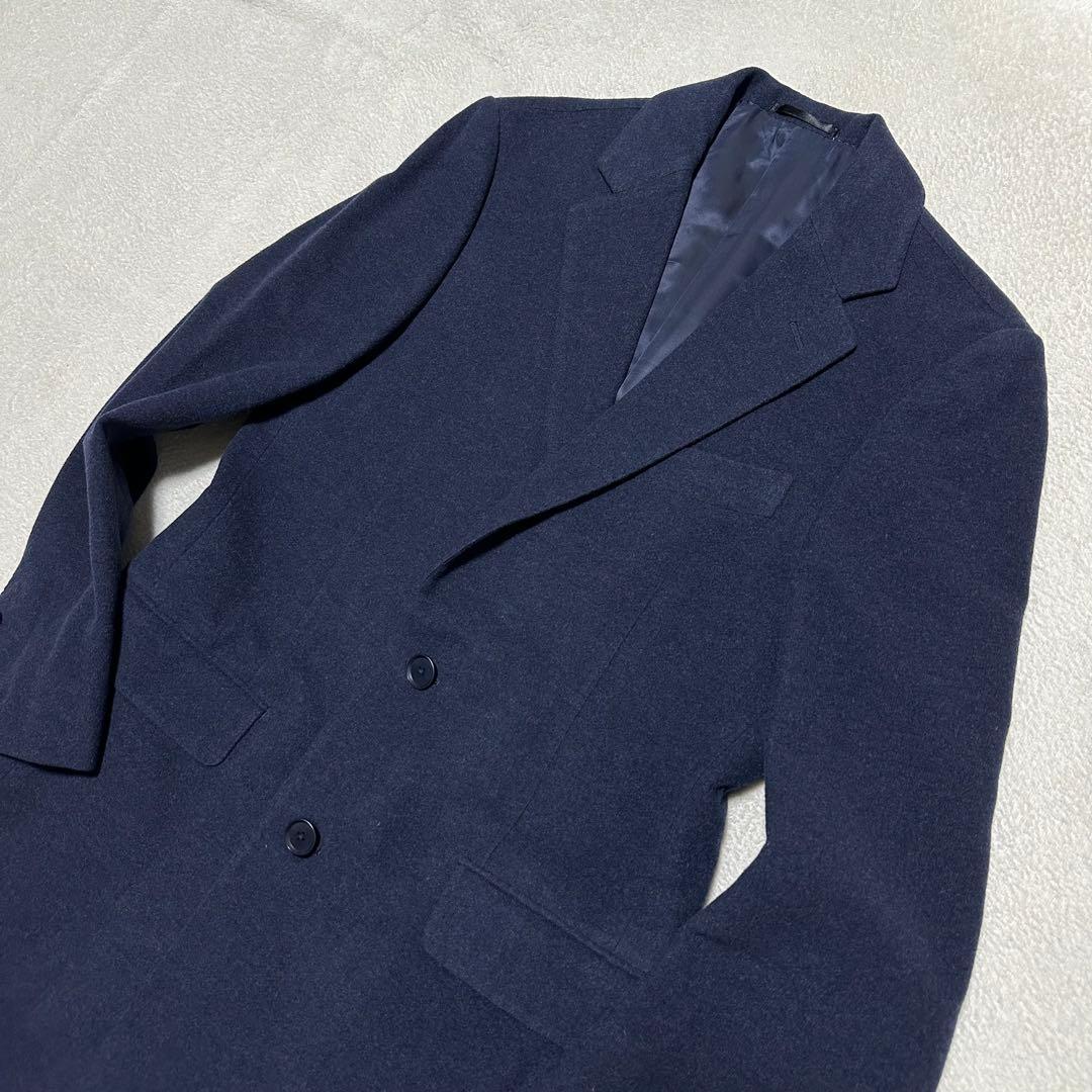 090 定価18万 極美品 トゥモローランド ゼニア カシミヤコート 濃紺