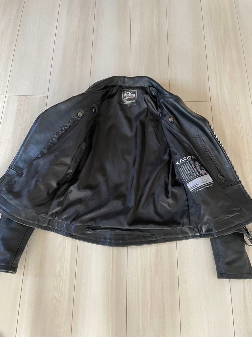 レディース ブラック ダブルライダースジャケットKADOYA