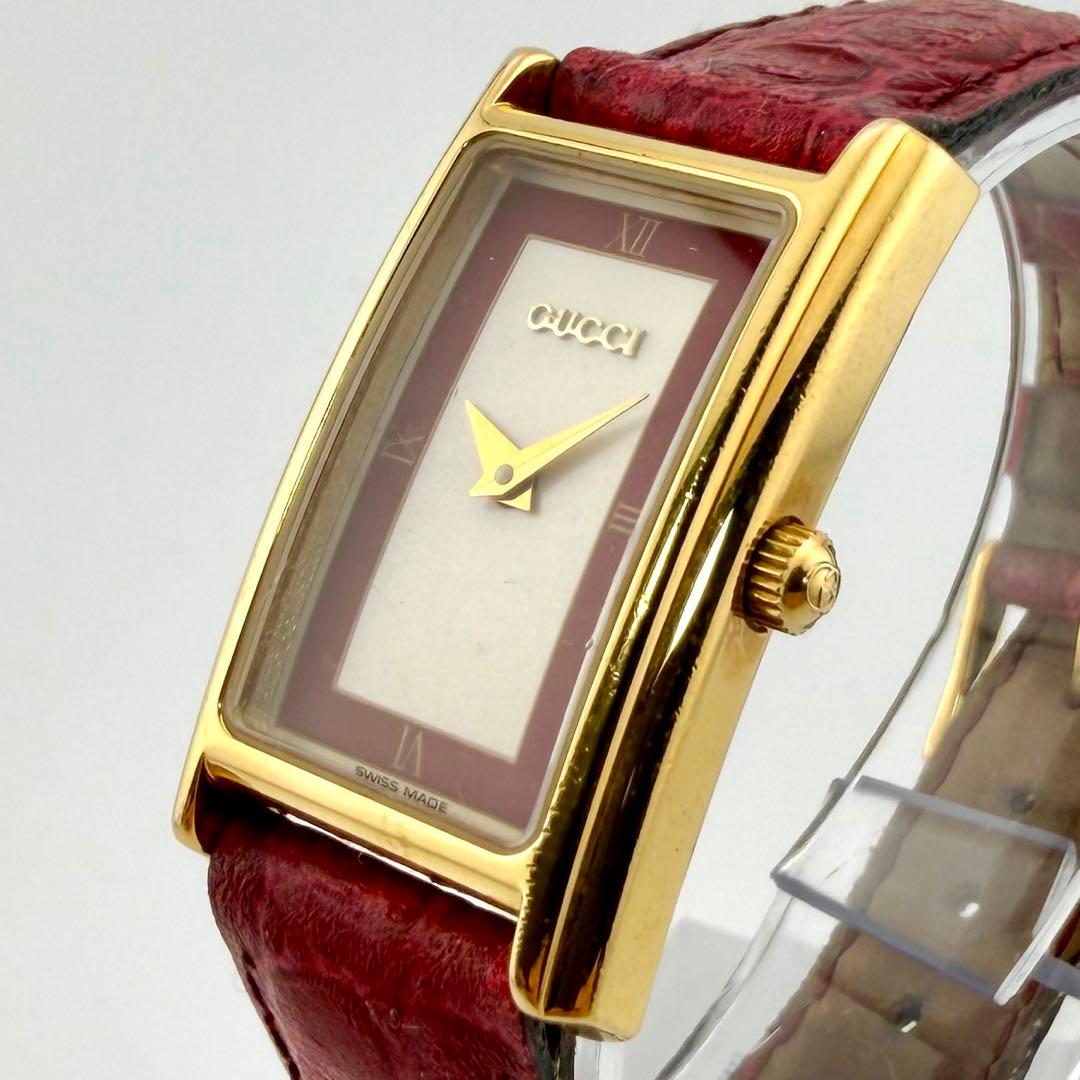 【新品電池/稼働】グッチ 2600L 腕時計 シェリーライン ローマン スイス