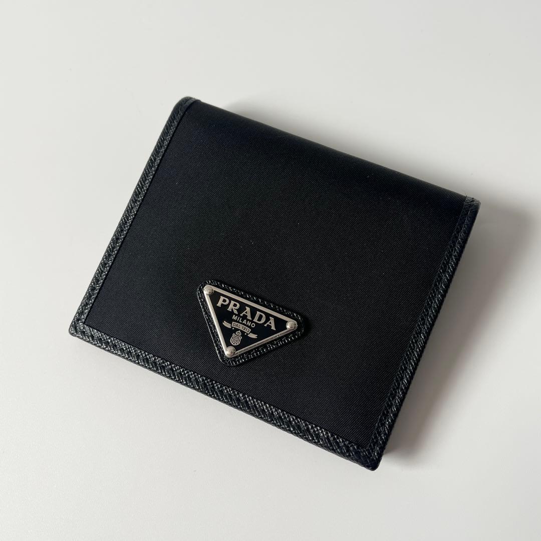 PRADA プラダ　コンパクトウォレット　リナイロン　ブラック 1MV204