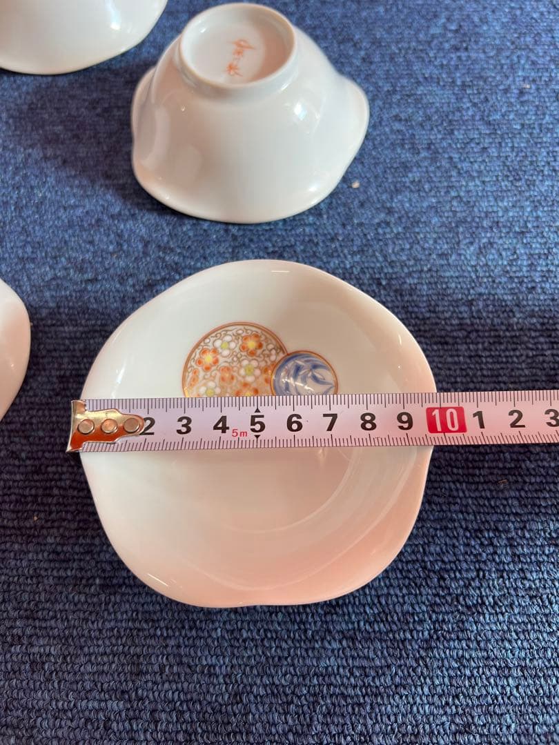 1385 深川製磁 寿赤絵 小皿揃 5客セット　未使用