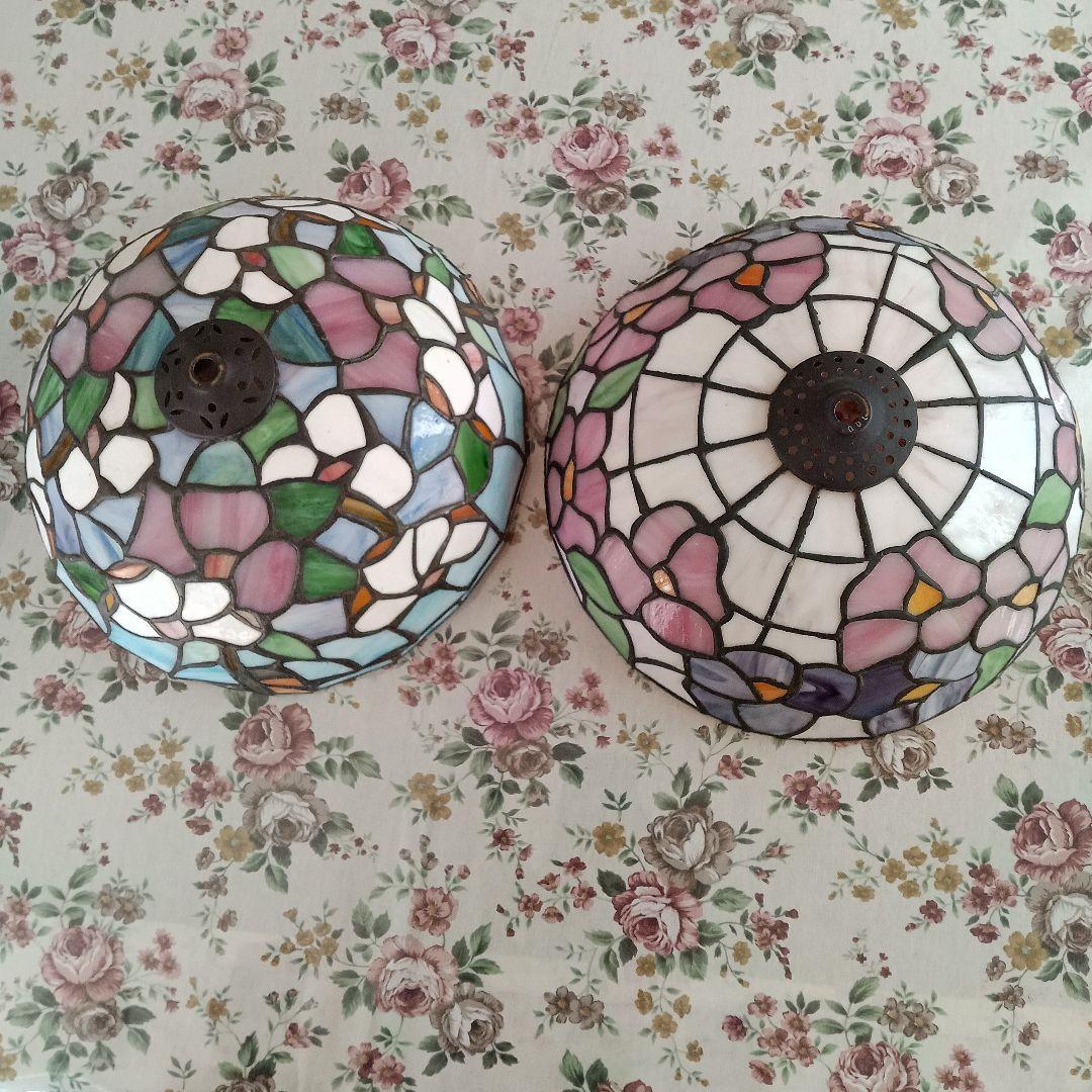 ステンドグラスランプ 　絵グラス2個