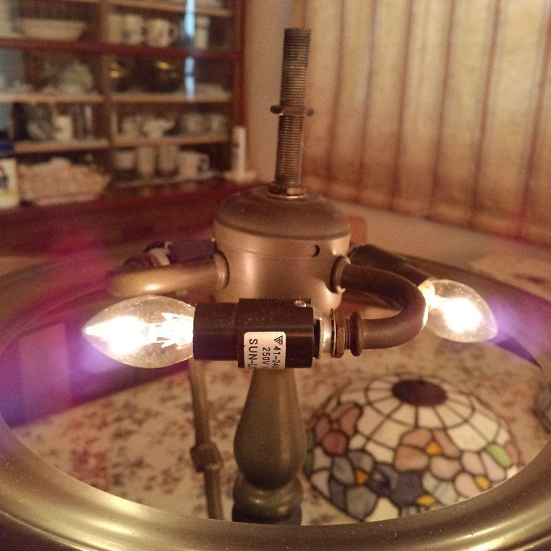 ステンドグラスランプ 　絵グラス2個