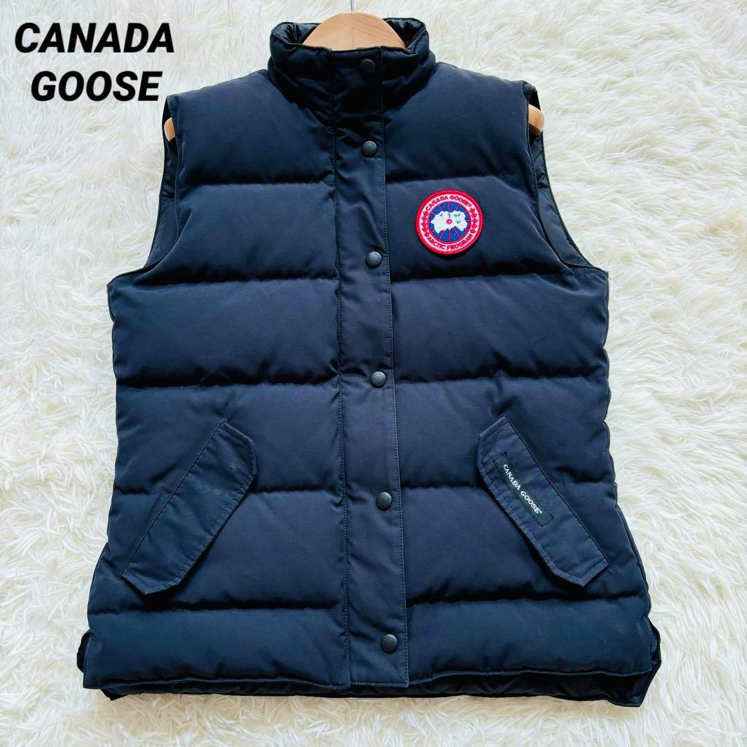 美品‼︎ カナダグース フリースタイルクルーベスト ダウン 黒 大きいサイズ M