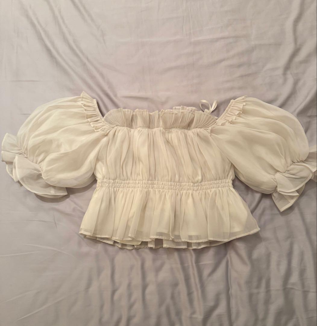 SNIDEL ギャザーオフショルブラウス