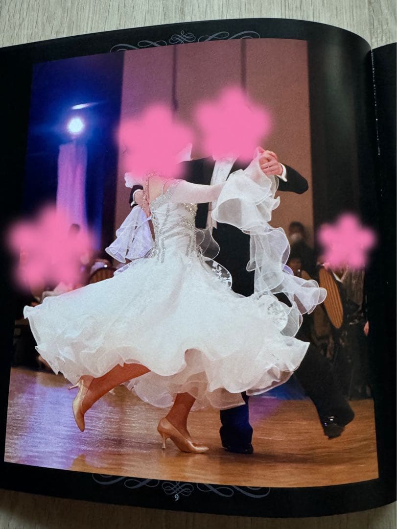 美品　社交ダンスドレス　スタンダードドレス　ホワイトドレス　ふわふわドレス