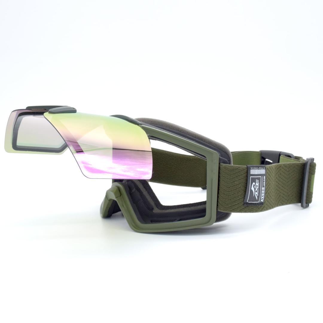 新品 AXE アックス ゴーグル 跳ね上げ メガネ対応 AX900-WCM KH