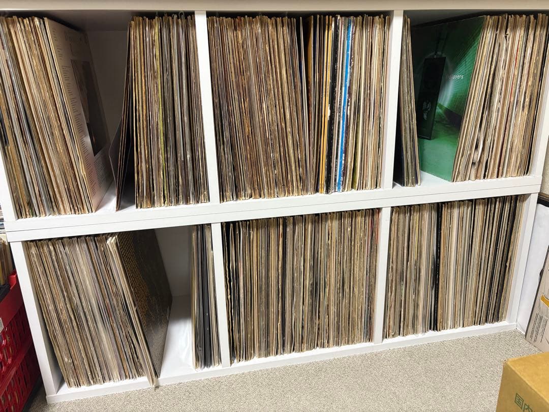 木製 レコードラック ホワイト 500枚収納
