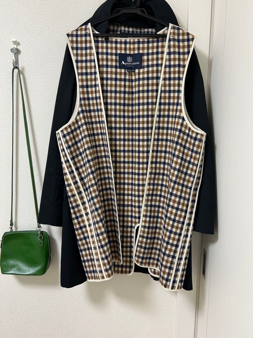 アクアスキュータム ブラック ステンカラーコート メンズ サイズ38