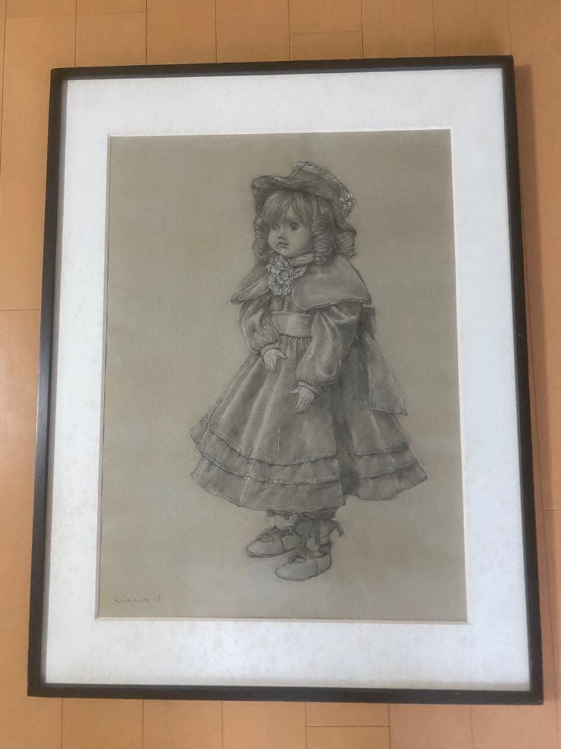 フランス人形デッサン(平野信サイン)マットシミ