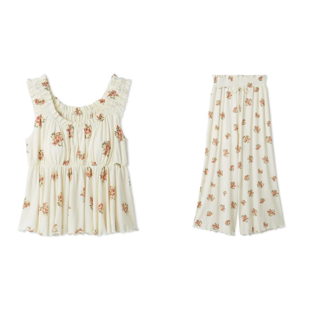 gelato pique 花柄カップインタンクトップ ロングパンツ