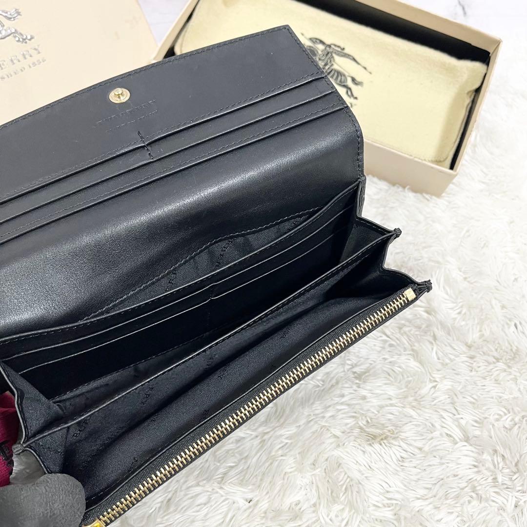 Burberry バーバリー レザー 長財布 ノバチェック ゼブラ柄