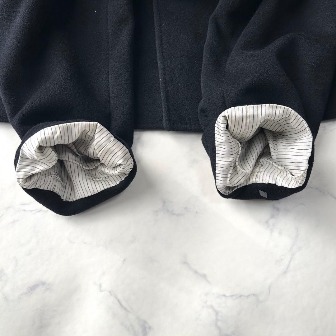 極美品✨　ピュアカシミヤ100%　サンヨーコート　ステンカラーコート　比翼　黒