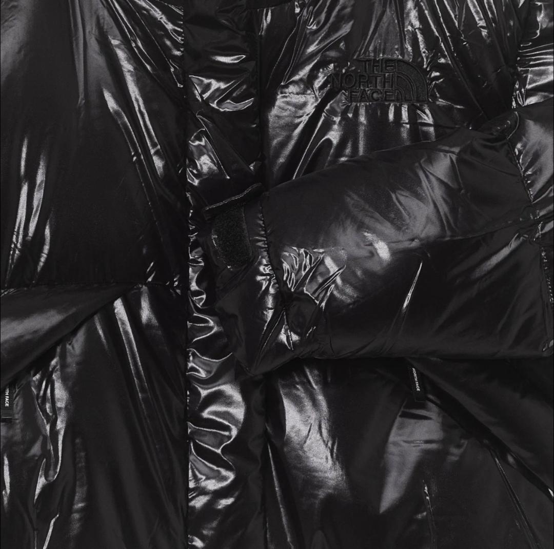 【韓国限定】ノースフェイス グロッシーショートダウン ジャケット 黒 M