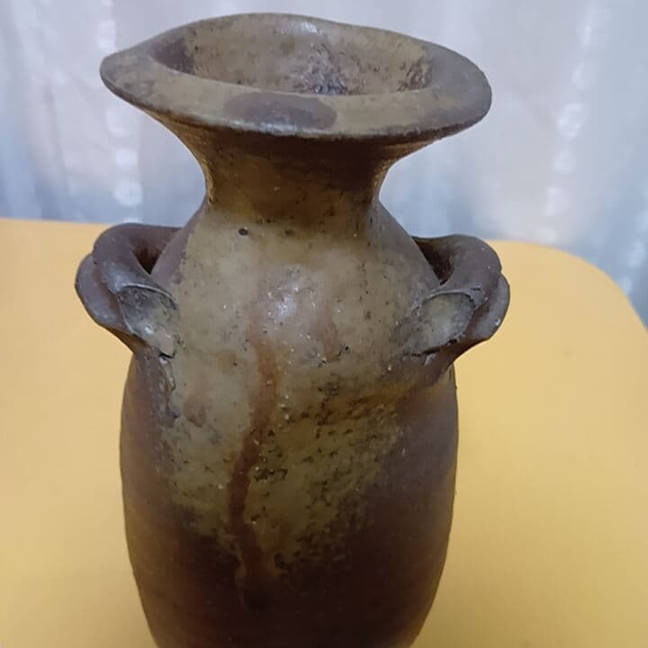 骨董品　花瓶　花入　花器　志戸呂焼　美術品　耳付花入　高級品　極美品‼️