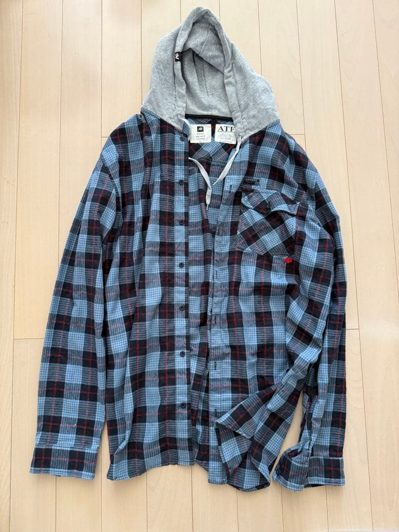 Burton analogバートンアナログフード付きチェックシャツ L