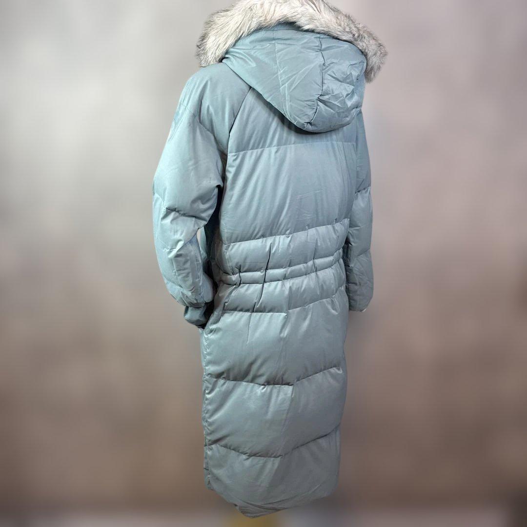 暖かい☆The North Face フード付きロングコート 水色　553