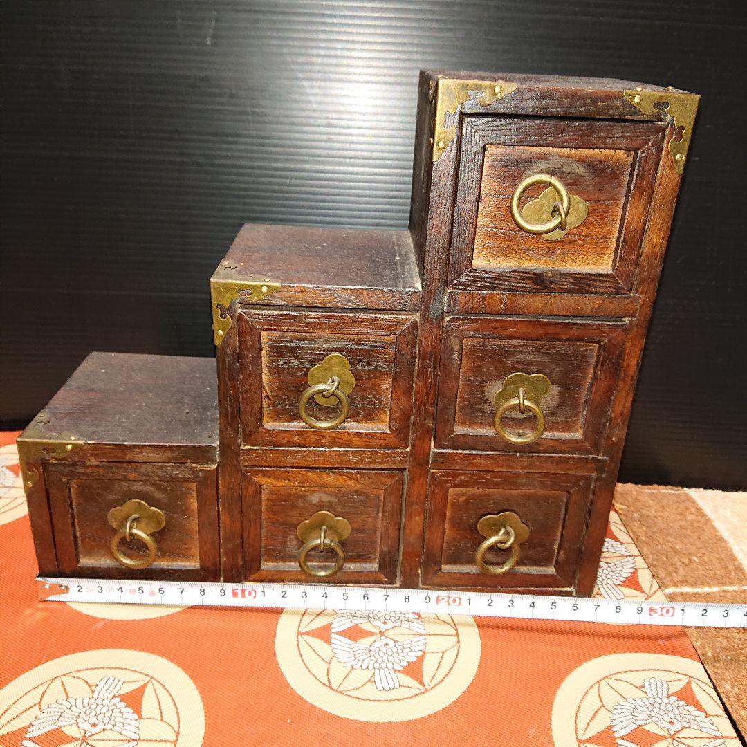 アンティーク小物入れ木製レトロ