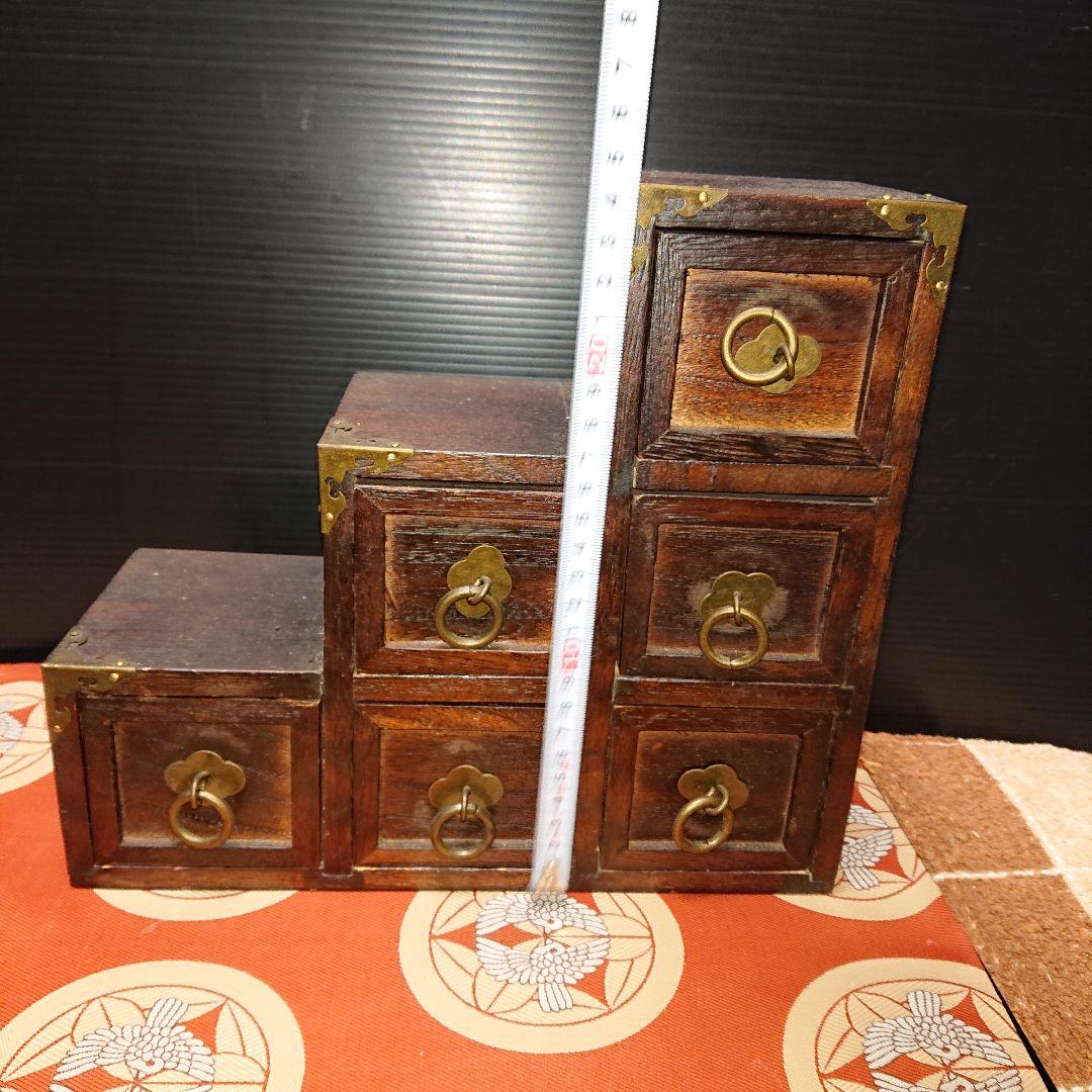 アンティーク小物入れ木製レトロ
