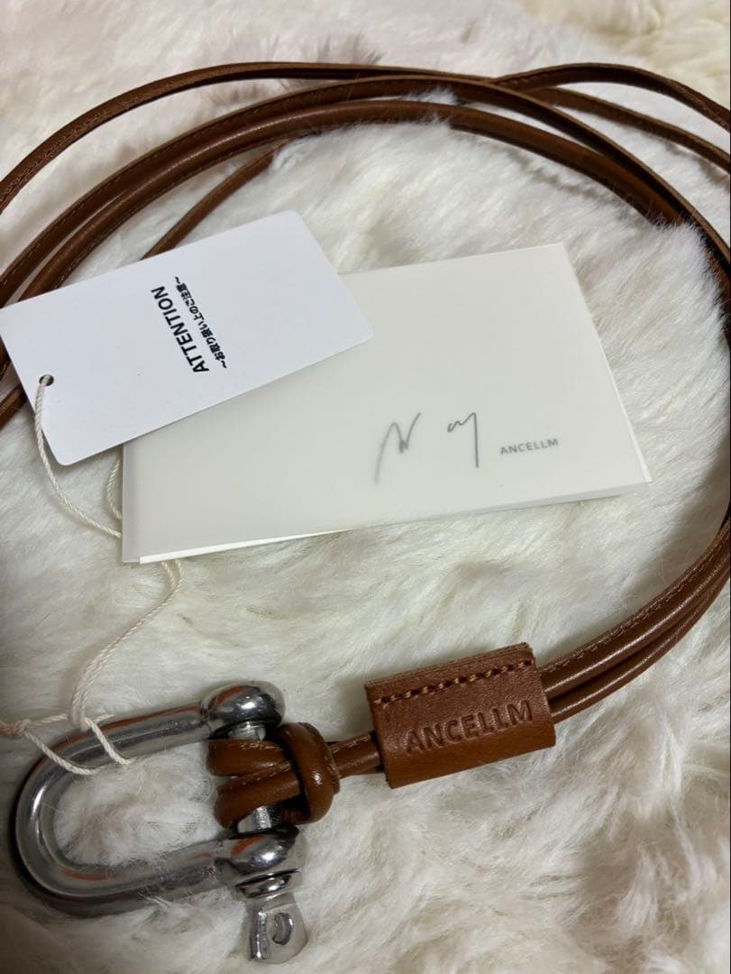 ANCELLMレザーロープベルト　ブラウン