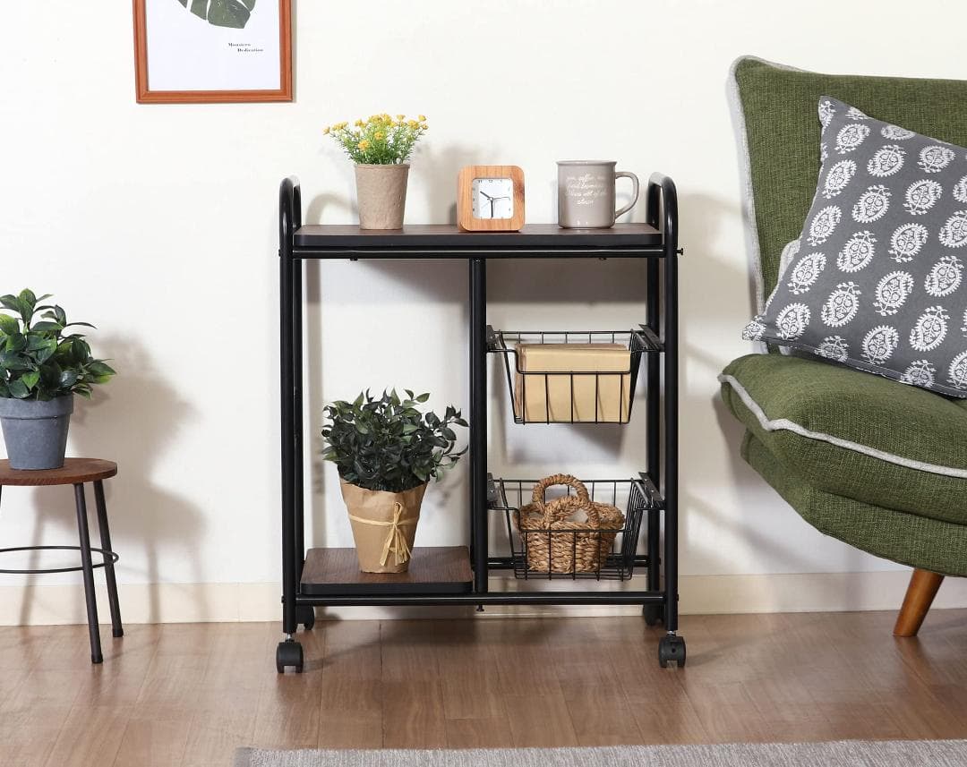 ワゴン お洒落で機能的なキッチン収納作業スペース ラック