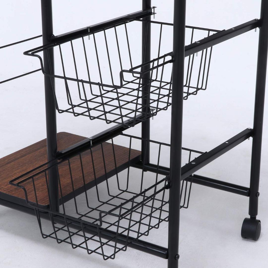 ワゴン お洒落で機能的なキッチン収納作業スペース ラック