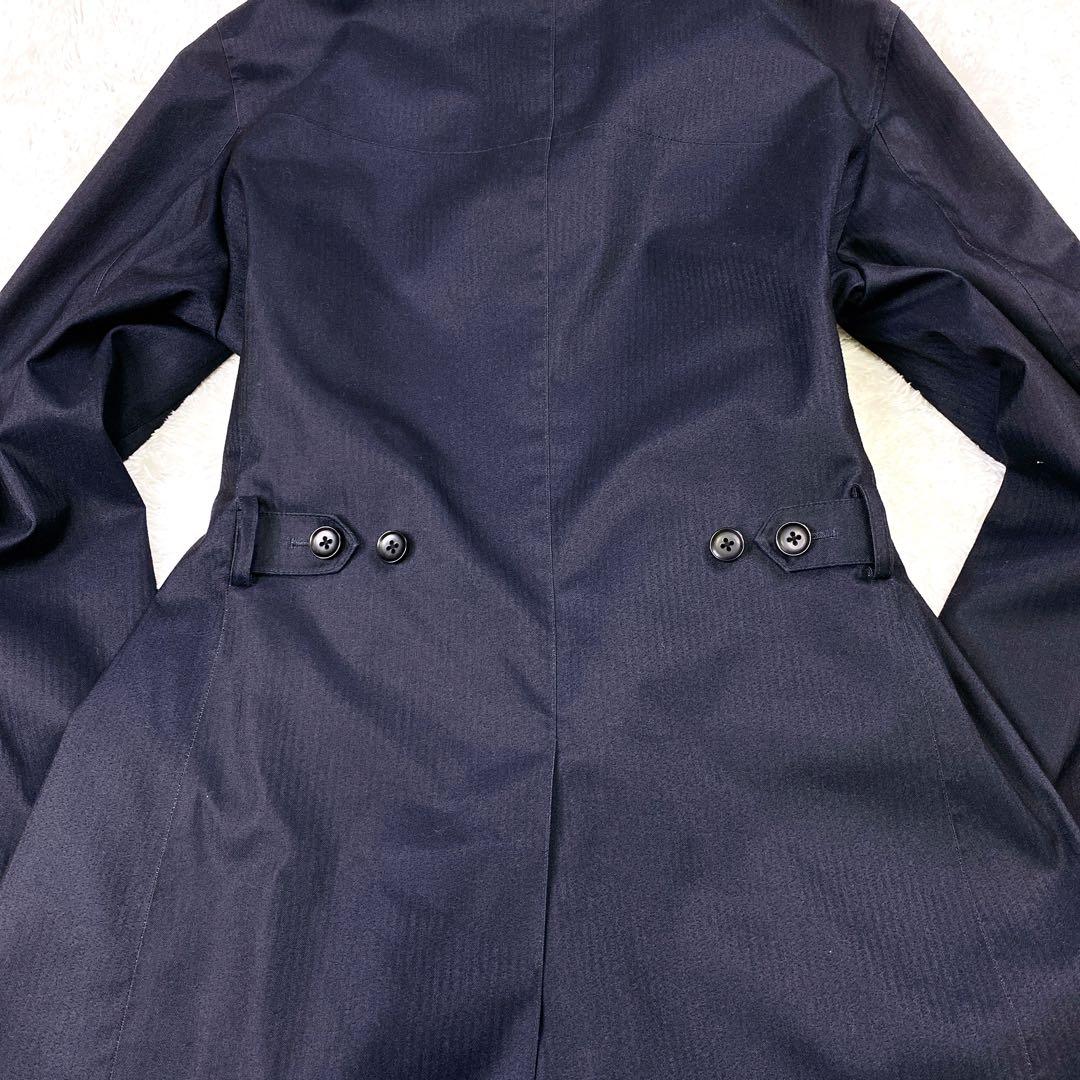 極美品 スーツセレクト 撥水 ベルテッドボンディングコート ネイビー Lサイズ