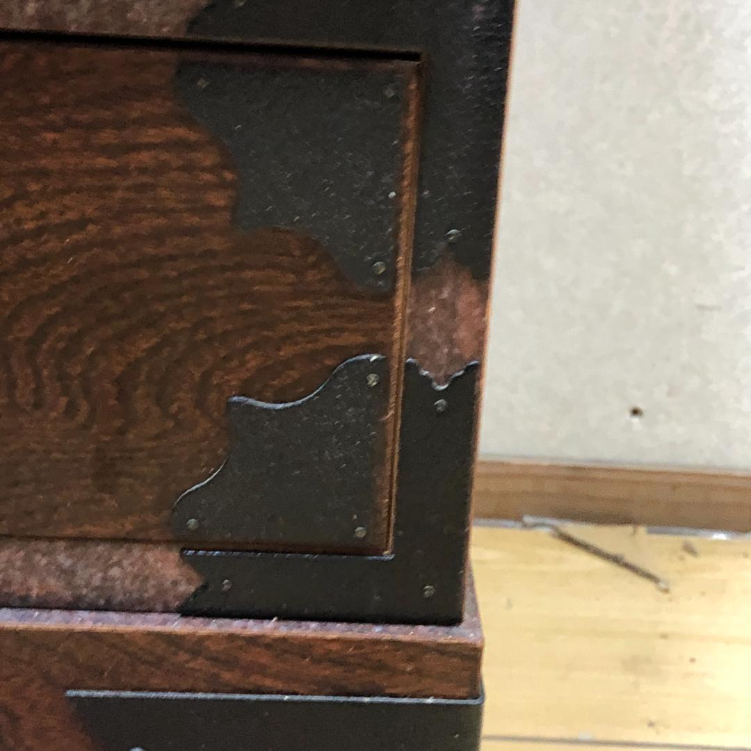 けやき民芸 90飾棚 和風 レトロ家具 ガラス戸付き 食器棚 　250720-6