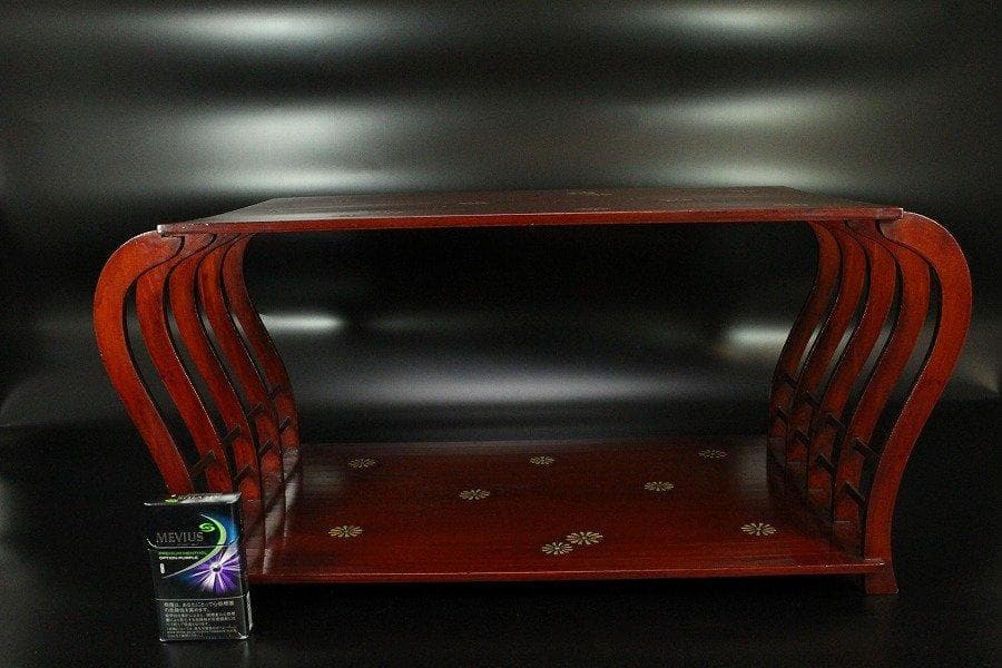 春慶塗 青貝菊散 十本足 卓 香炉 台 旧家蔵出