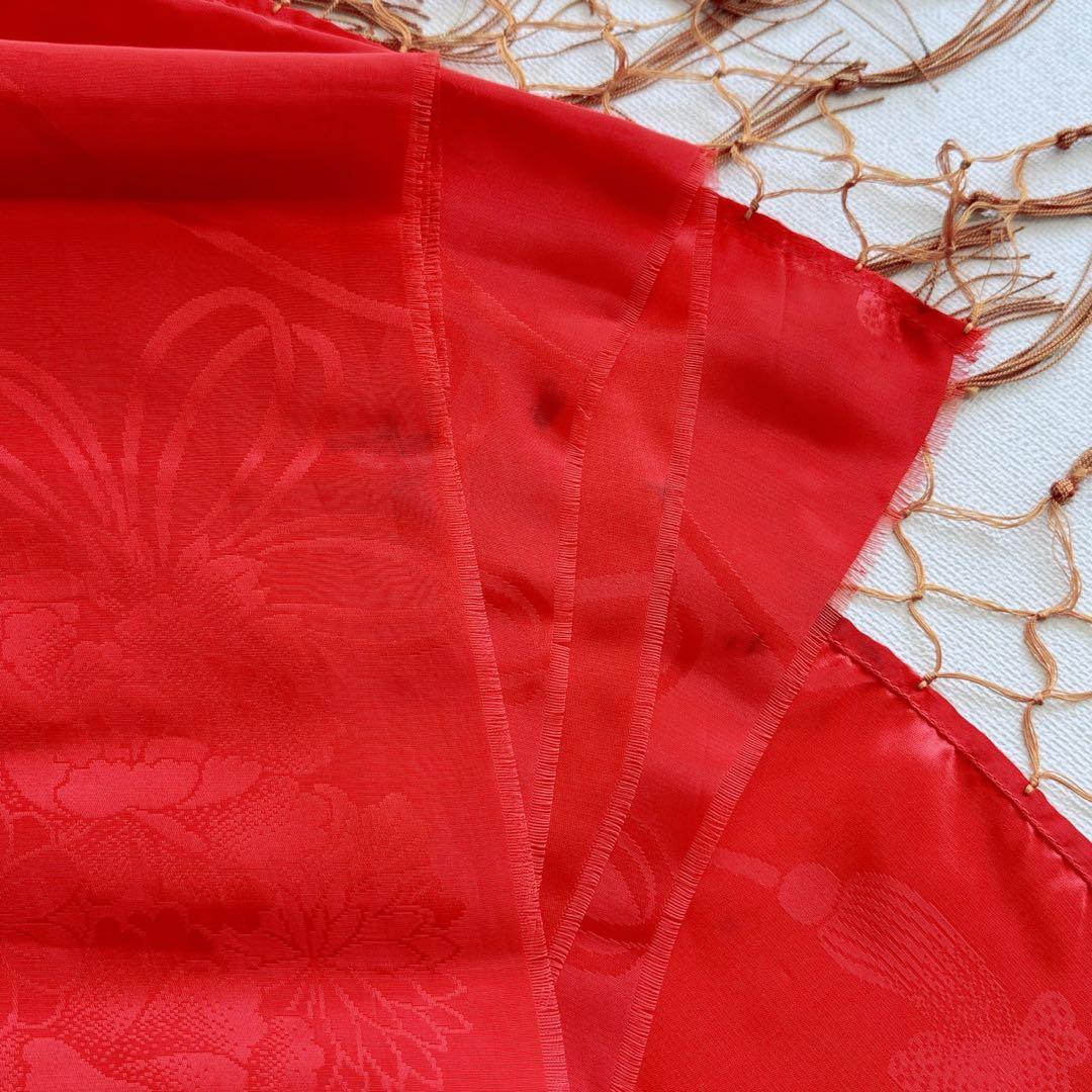 フルセット　七五三　7歳女の子　総しぼり　豪華刺繍　花　鼓　黒袋帯　葉　7067