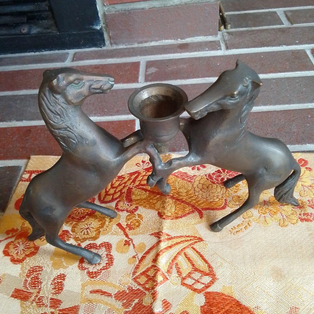 馬の形状 銅製キャンドルホルダー