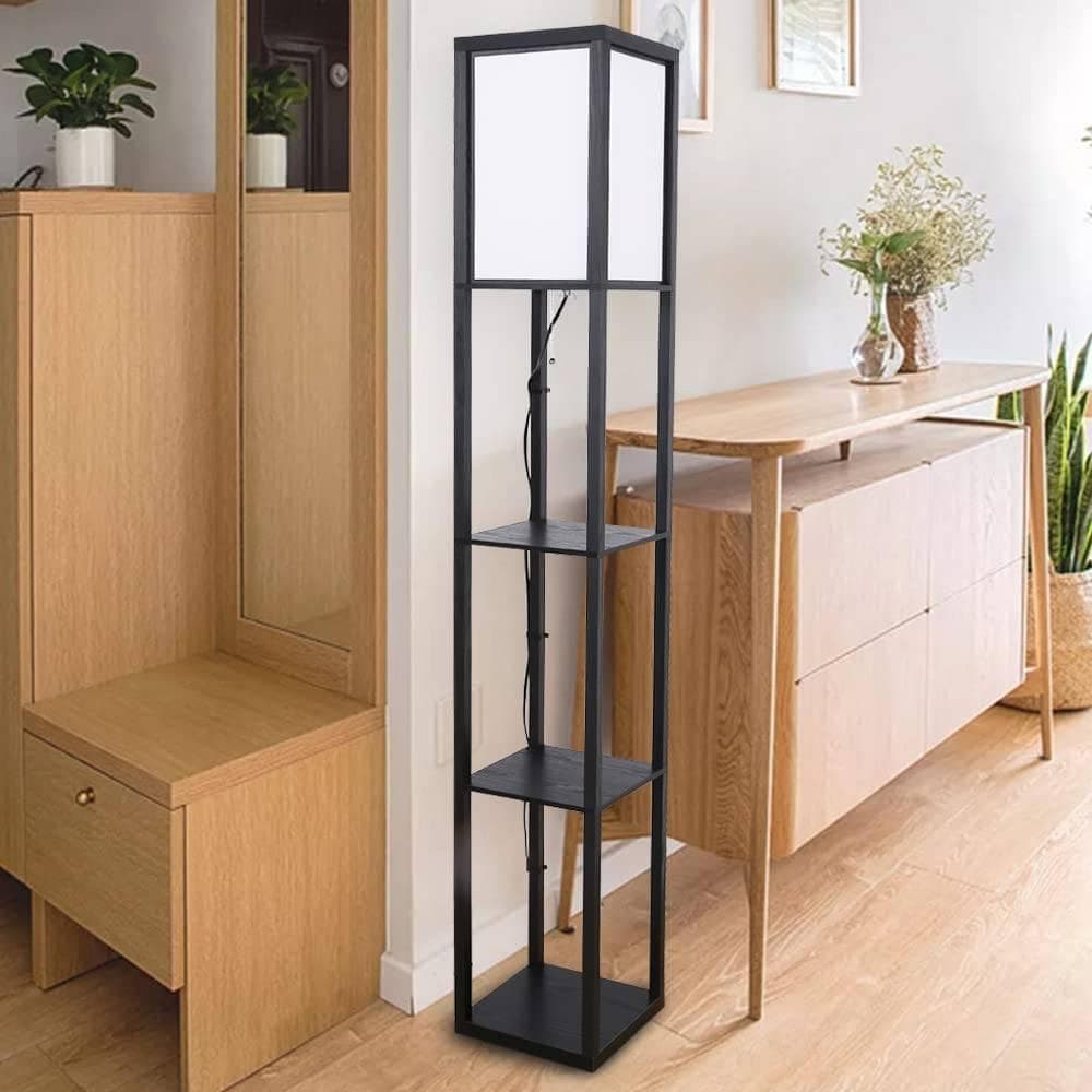 プラクティカルな設計のラック付きLEDフロアライト