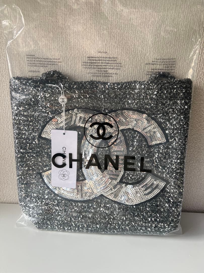CHANELシャネル ココマークツイードスパンコール トートバッグ