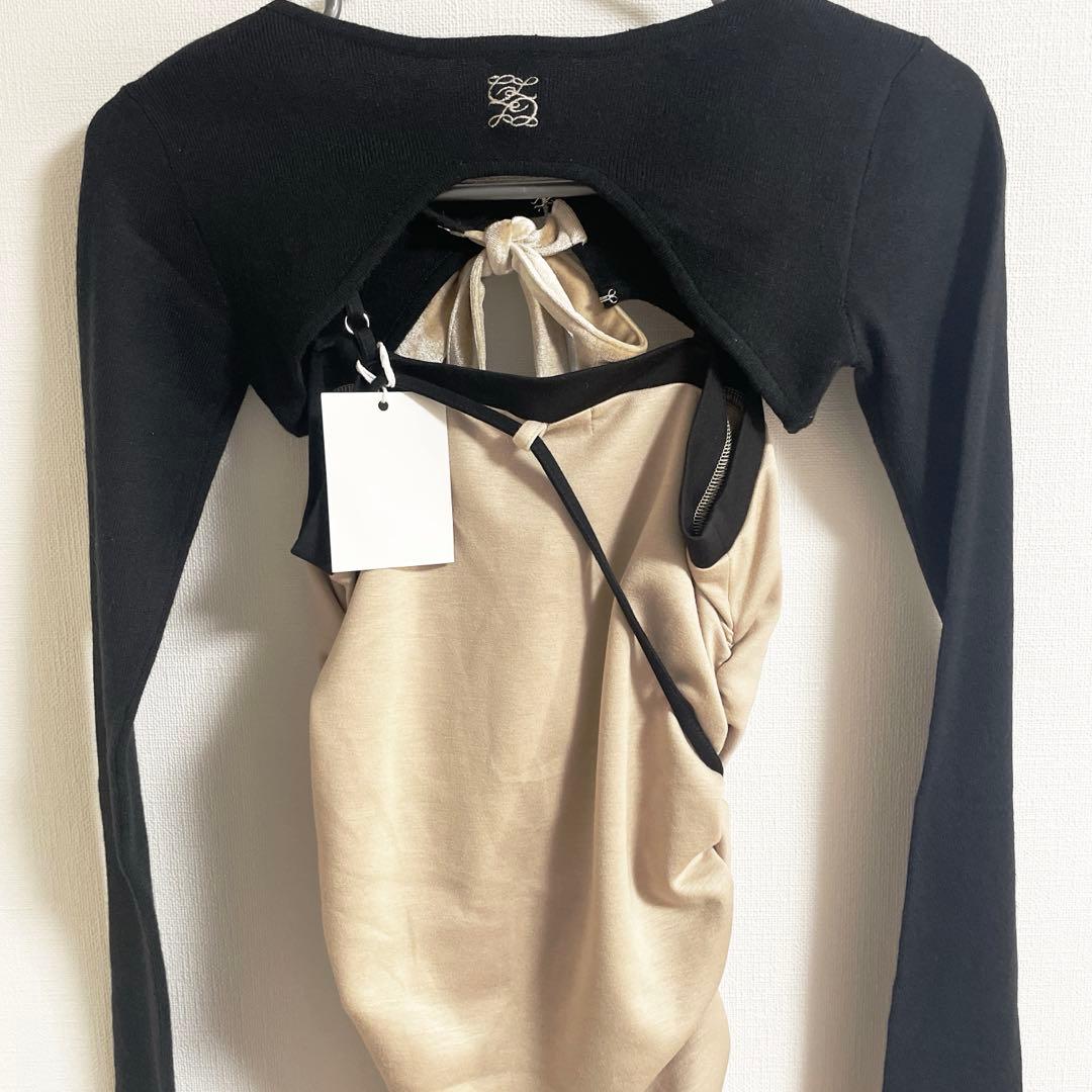 【送料無料】Ciel リバーシブルフィットリボンワンピースBEG 新品