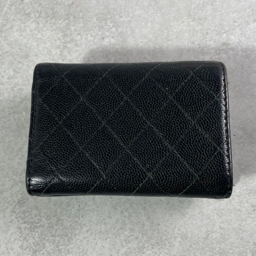 【極美品】CHANEL 三つ折り財布 キャビアスキン ボーイ ココ ブラック