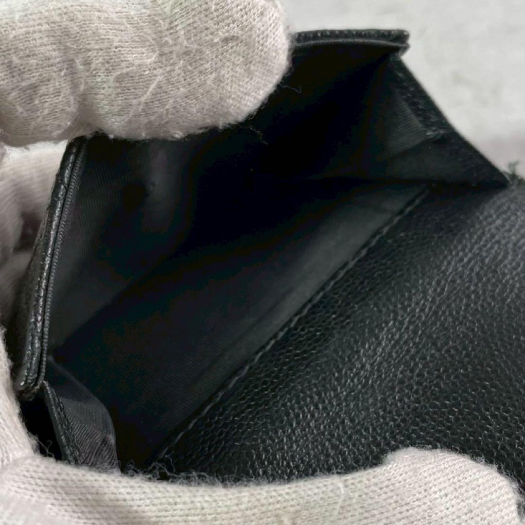 【極美品】CHANEL 三つ折り財布 キャビアスキン ボーイ ココ ブラック