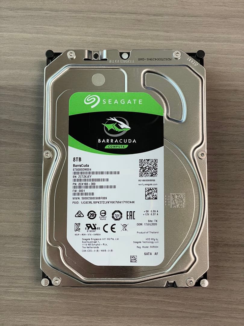 【正常/8TB】Seagate ST8000DM004 タイムシフト使用
