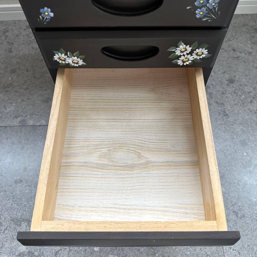 トールペイント(アッセンデルフト) 木製引き出し5段小物入れ