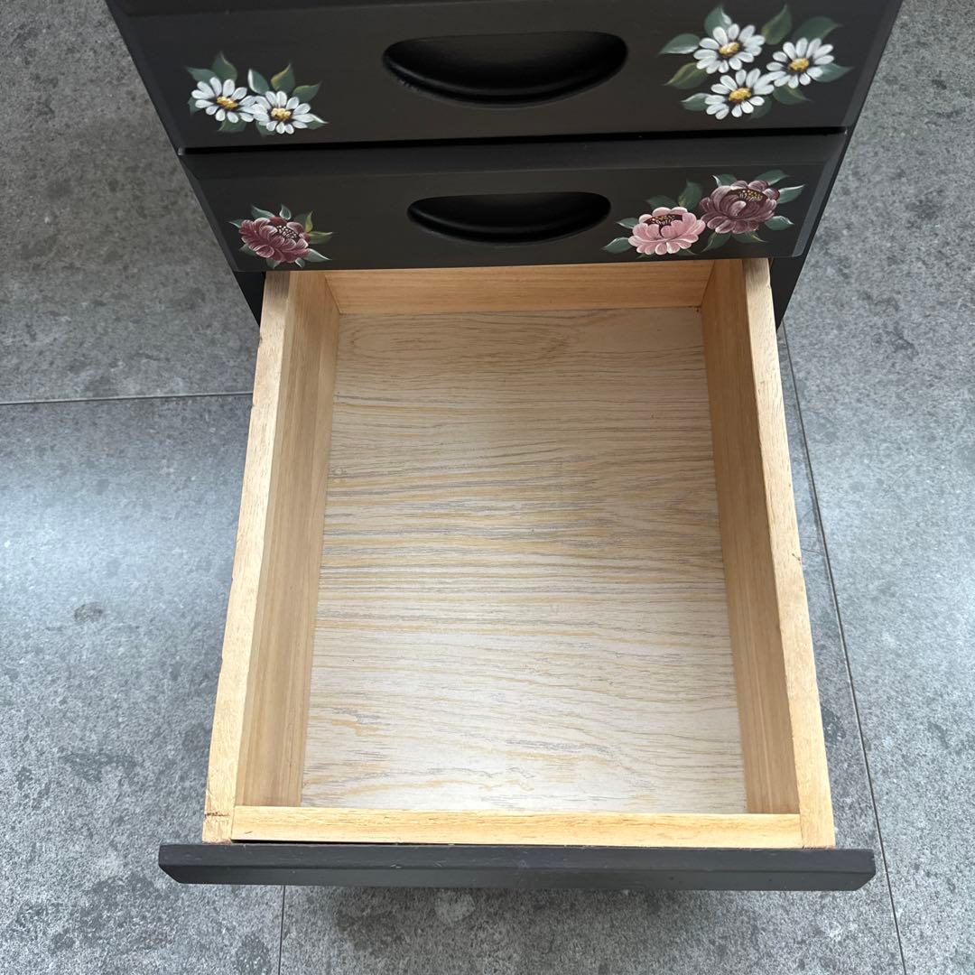 トールペイント(アッセンデルフト) 木製引き出し5段小物入れ