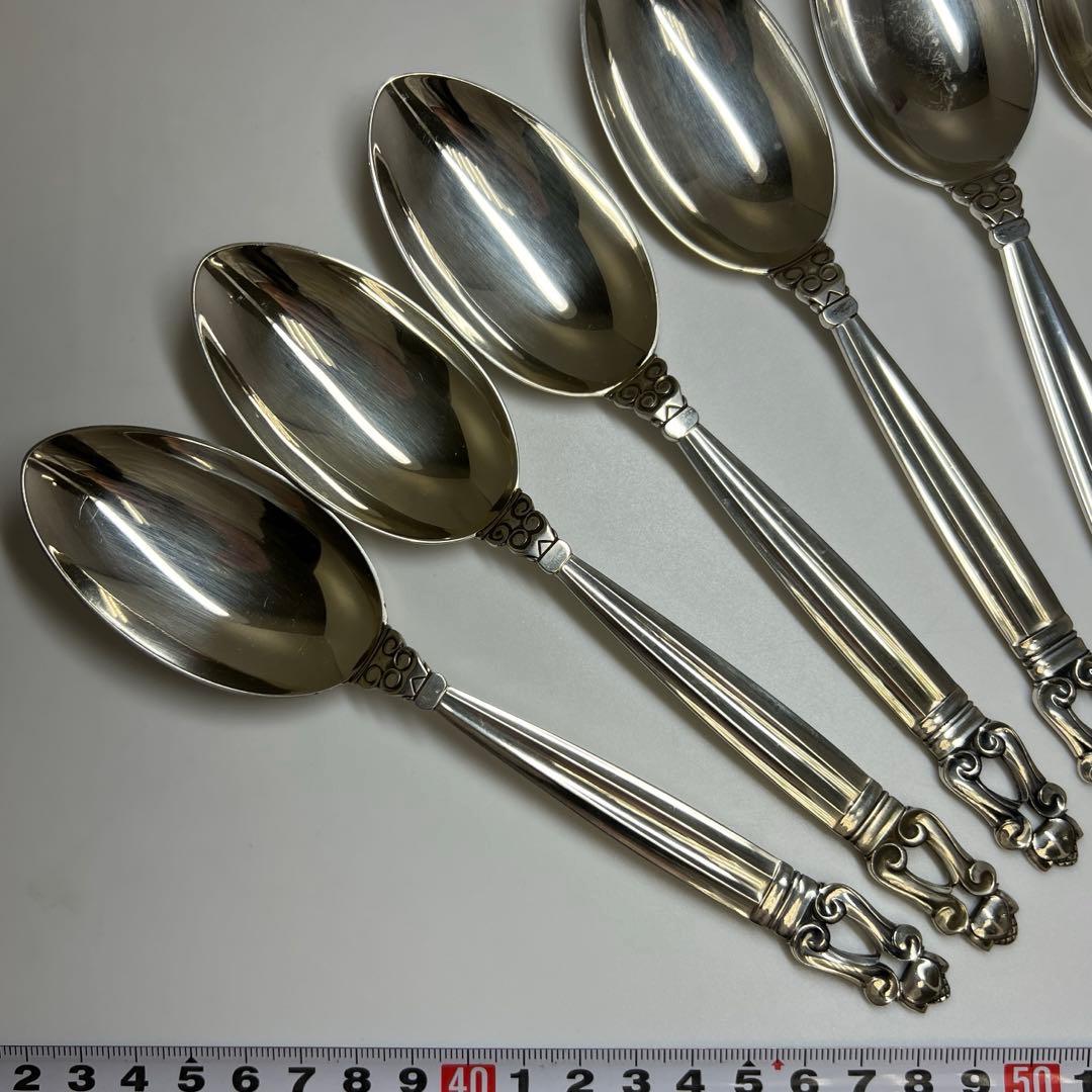 ジョージ ジェンセン エコーン 925sterling ディナースプーン 6本